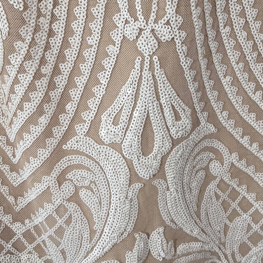Windsor Nude White Sequin Bodycon Mini Dress Small - Picture 9 of 11